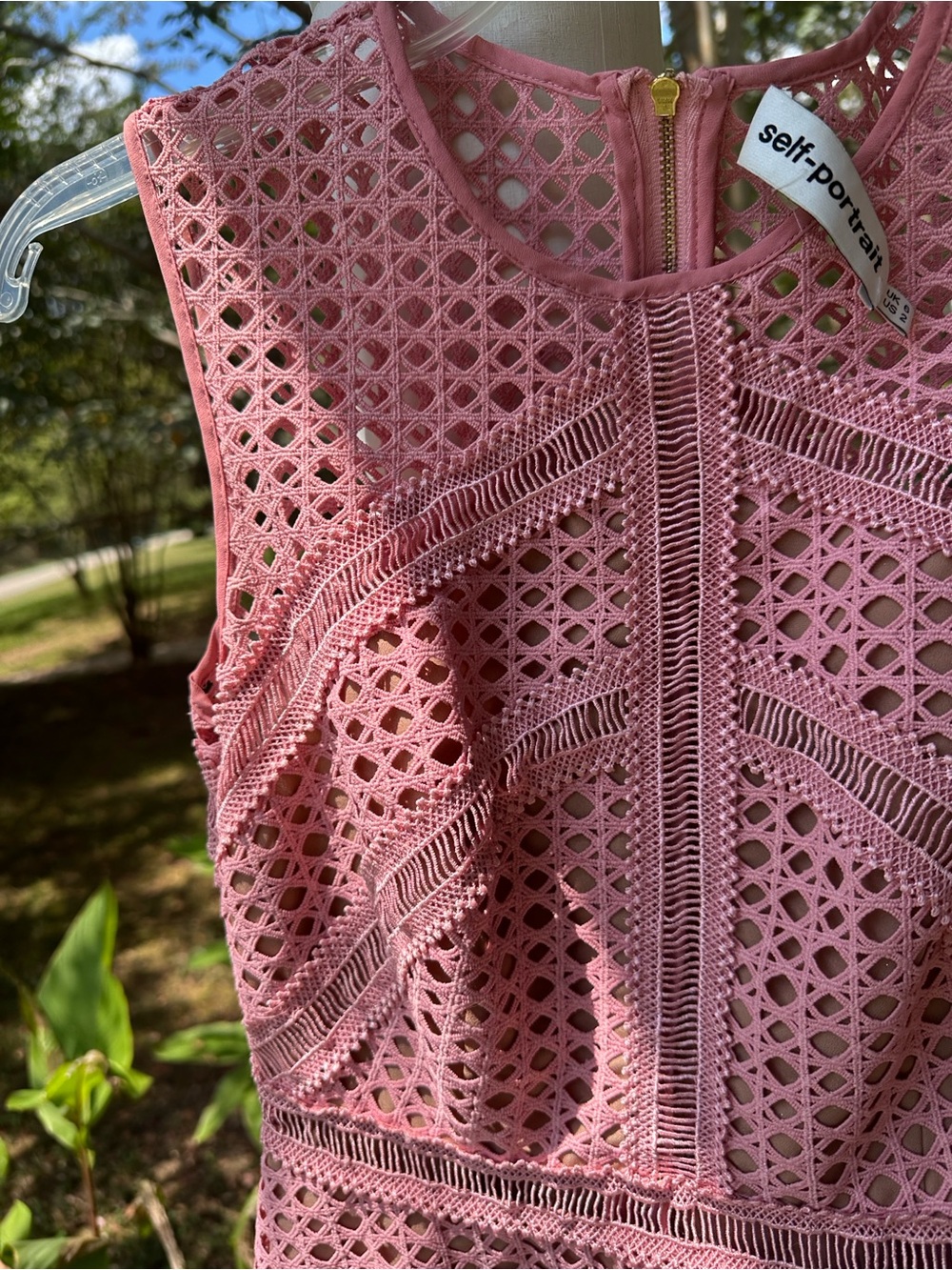 Self-Portrait Crosshatch Frill Ruffle Mini Dress - Picture 4 of 8